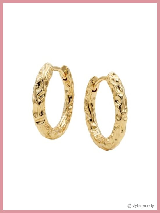 Jewelry - 14k Gold Plated Huggie Hoop Earrings Cubic Zirconia Small Hoops Lightweight